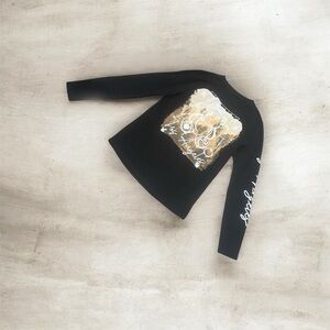 Stylish Black Kids Long Sleeve Tee with Graphic Print